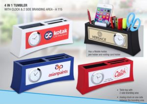 A115 – Tumbler with clock & 2 side branding area (Branding included) (MOQ: 200 pcs)