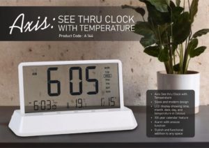 A144 – Axis : See thru clock with temperature