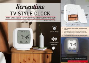 A145 – Screentime: TV style clock with Calendar, Temperature & Humidity function