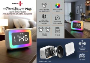 A151 – TimeWave Nano: Capsule style clock with Bluetooth speaker | Mirror finish display | FM & TF card reader | 1200 mAh battery