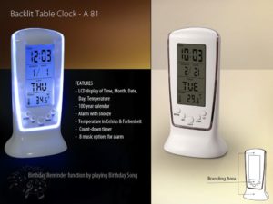 A81 – Backlit table clock