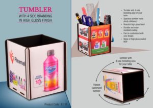 B116 – Tumbler with 4 side branding in high gloss finish | MOQ 100 pcs