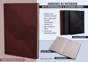 B123 – Ambience A5 notebook with memorandum & Bookmark ribbon