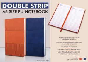 B137 – Double strip A6 size PU notebook