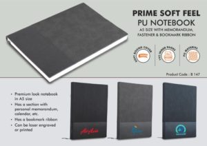B147 – Prime Soft feel PU notebook | A5 size | With memorandum and Bookmark ribbon