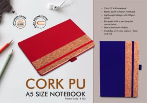 B152 – PU Cork Notebook with Elastic Fastener | 160 inner pages