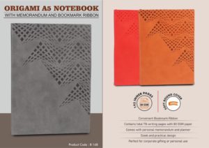 B168 – Origami A5 Notebook with Memorandum and Bookmark Ribbon