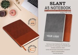 B179 – Slant A5 Notebook with Memorandum and Bookmark Ribbon