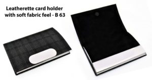 B63 – Leatherette Card holder with soft fabric feel