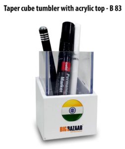 B83 – Taper cube tumbler with acrylic top