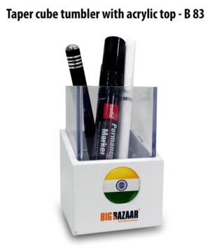 B83 – Taper cube tumbler with acrylic top