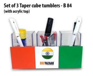 B84 – Set of 3 Taper cube tumblers with acrylic top