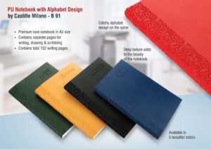 B91 – PU notebook with alphabet design by Castillo Milano
