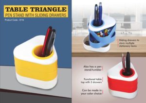 B94 – Table triangle: Pen stand with sliding drawers