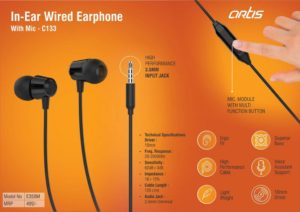 C133 – Artis In-Ear Wired Earphone With Mic (E350M) (MRP 499)