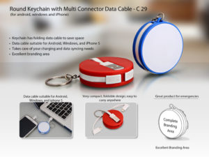 C29 – Round data cable with keyring (for android / windows / iPhone)