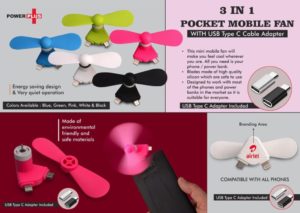 C40 – Pocket Mobile Fan for anywhere Cooling | Works with Micro USB, iPhone & Type C ports