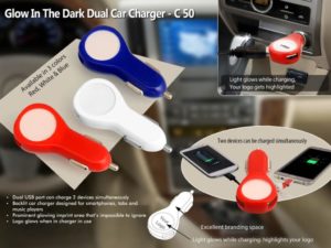 C50 – Glow in the dark dual car charger