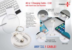 C82 – All in 1 charging cable with travel case and keychain