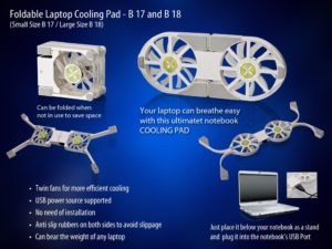 CB18 – Laptop stand with USB Fan (Large)