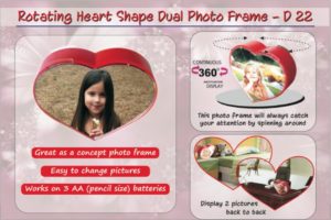 D22 – Rotating heart shape dual photo frame