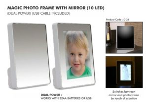 D36 – Magic Photo Frame with Mirror (10 LED) (Dual Power) (USB cable included)