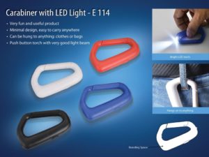 E114 – Carabiner with LED light (with battery)