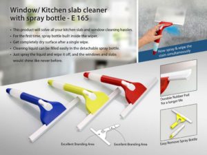 E165 – Window & Kitchen slab cleaner with spray bottle | Perfect wiper for car and kitchen