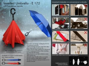 E172 – Inverted umbrella with handsfree handle