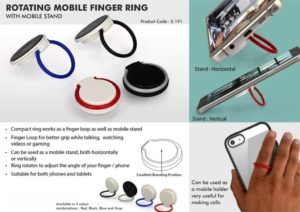 E191 – Rotating mobile finger ring (with mobile stand)