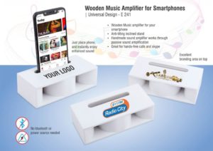 E241 – Wooden Music Amplifier for Smartphones | Universal Design (printing included MOQ 100 pc)