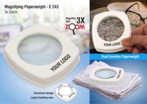E243 – Magnifying paperweight (3x zoom)