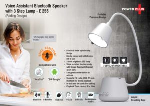 E255 – Voice Assistant Bluetooth speaker with 3 step lamp (folding design)
