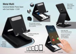 E301 – Metal multi mobile stand with Visiting card holder