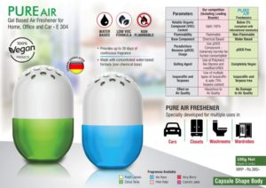 E304 – Pure Air: Gel based air freshener for Home, Office and Car | Capsule shape | Net 100 grams | MRP 385