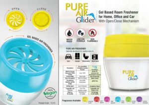 E315 – Pure Air Glider: Gel based room freshener for Home, Office and Car | With open/close mechanism | Net 125 grams