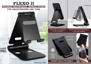 E319a – Flexo II: Folding Metal Mobile Stand for Smartphones and Tabs | Folds completely to take minimal space | 3 fold style with double angle adjustment