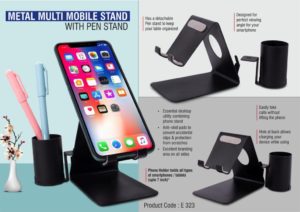 E323 – Metal mobile stand with Detachable Tumbler