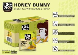 E328 – Litt Chai Hunny Bunny Green Tea with Lemon & Honey | 25 Tea bags | MRP 229