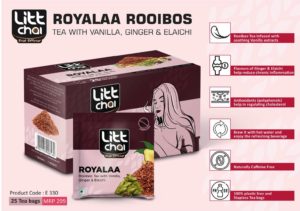 E330 – Litt Chai Royalaa Rooibos Tea with Vanilla, Ginger & Elaichi | 25 Tea bags | MRP 299