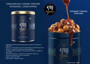 E338 – 4700BC Himalayan Salt Caramel Popcorn | Tin Packing | 125gm approx | MRP 200
