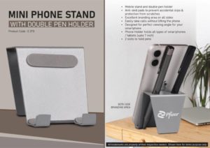 E370 – Mini phone stand with double pen holder