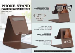 E371 – Metal Phone stand with Spectacle holder | Perfect for glasses & goggles