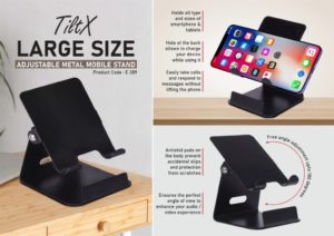 E389 – TiltX: Large size Adjustable metal mobile stand