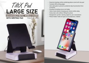 E390 – TiltX Pad: Large size Adjustable metal mobile stand with writing pad | 200 writing sheets