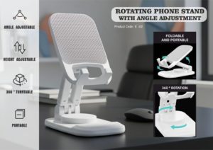 E412 – Rotating phone stand with Angle adjustment | Height adjustable | Foldable body