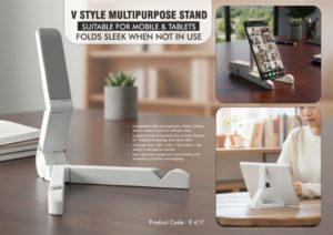 E417 – V style multipurpose stand | Suitable for mobile & tablets | Folds sleek when not in use