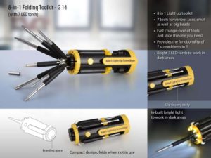 G14 – Folding toolkit with 4 LED torch