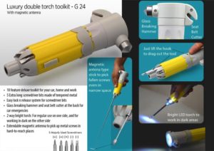 G24 – Luxury double torch toolkit with magnetic antenna