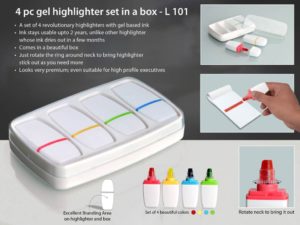 L101 – 4 pc gel highlighter set in a box